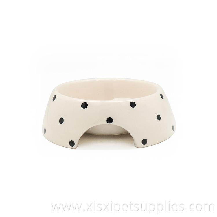 Wholesale Pet Feeding Bowl Rounded Dog Slow Feed Bowl Luxury Ceramic Pet Bowl